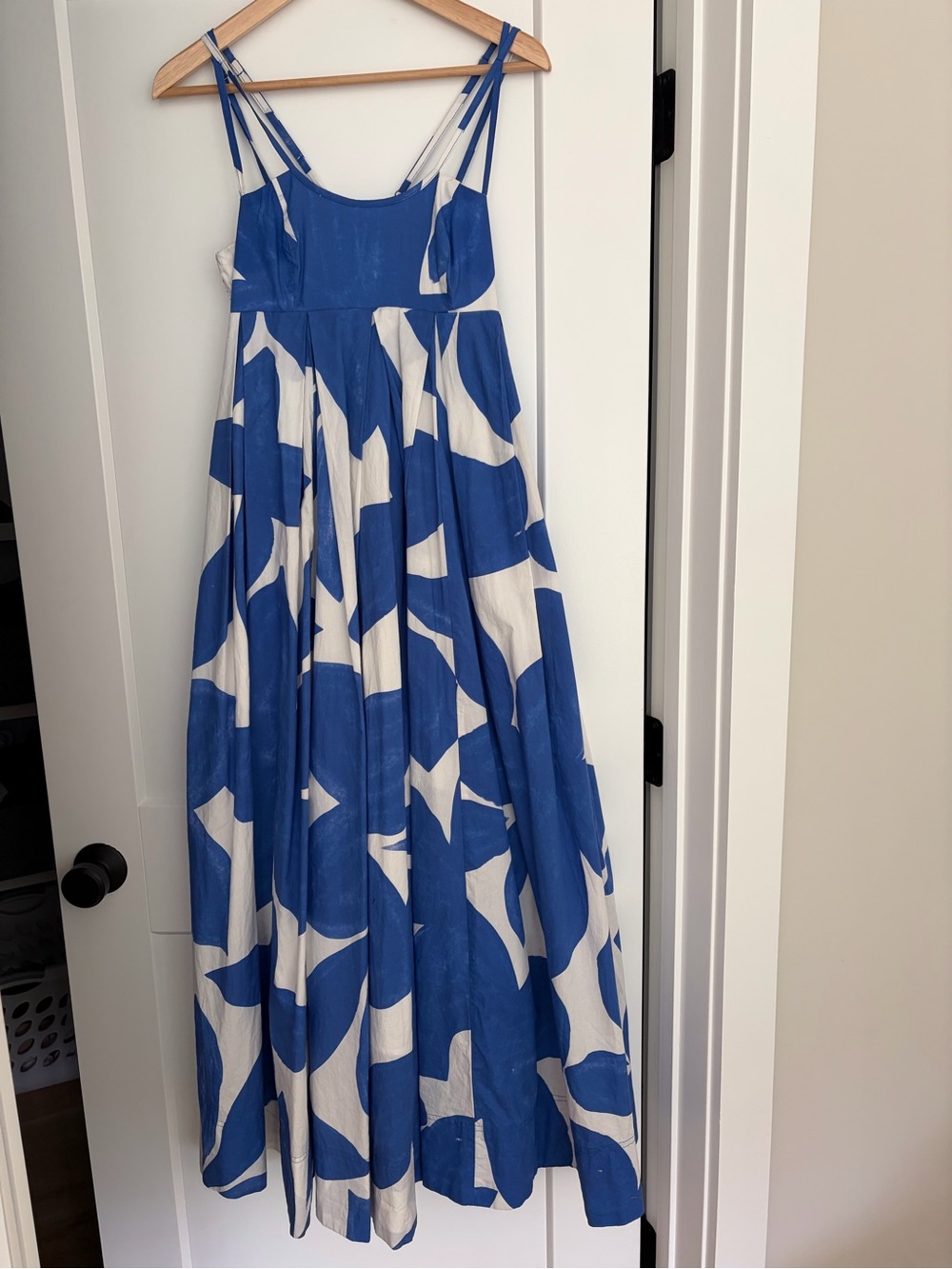 Anthropologie Royal Blue and White Strappy Sundress